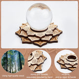 1Pc Basswood Crystal Ball Chassis, Lotus-shaped, PapayaWhip, 11x2.2cm, Inner Diameter: 3.2cm