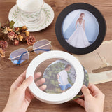 2Pcs 2 Colors Flat Round MDF Board Photo Frame, Mixed Color, 155x18.3mm