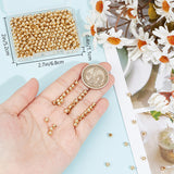 500Pcs 304 Stainless Steel Beads, Round, Real 24K Gold Plated, 4x3.5~4mm, Hole: 1.5mm