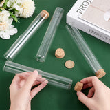 10Pcs Empty Glass Test Tubes, with Cork Stopper, Bead Container, Wishing Bottle, Tube, Clear, 18.8x3cm