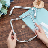 Aluminum Bag Handle, Bag Replacement Accessories, Silver Color Plated, 9.3x20x2.05cm, 2pcs/bag