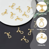 16 Sets Brass Toggle Clasps, Teardrop, Real 18K Gold Plated, Teardrop: 16x9x2mm, Hole: 1.4mm, Bar: 7x18x2mm, Hole: 1.4mm