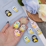 10Pcs 5 Colors Penguin Food Grade Eco-Friendly Silicone Beads, Chewing Beads For Teethers, DIY Nursing Necklaces Making, Mixed Color, 28x24x9mm, Hole: 2mm, 2pcs/color