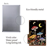 Iron Sign Posters, Vertical, for Home Wall Decoration, Rectangle, Mushroom Pattern, 300x200x0.5mm