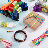 16 Bundles 16 Style Polyester & Nylon Rattail Satin Cords, for Chinese Knotting, Round, Mixed Color, 3mm, 1 bundles/color