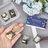 5Pcs 5 Style Fashion Tarot Card Enamel Pins, Golden Alloy Sun & Star & Moon & Skull Brooches for Backpack Clothes, Mixed Color, 30.5x21x10mm, Pin: 1mm, 1Pc/style