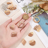 DIY Earring Making, with Resin & Wood Pendants, Iron Jump Rings & Earring Hooks, Mixed Shapes, Mixed Color, 7.4x7.2x1.7cm