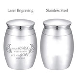 Alloy Cremation Urn Kit, with Disposable Flatware Spoons, Silver Polishing Cloth, Velvet Packing Pouches, Wing Pattern, 40.5x30mm, 1pc