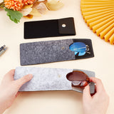 3Pcs 3 Colors PU Imitation Leather & Felt Slip-in Glasses Cases, for Eyeglass, Sun Glasses Protector, Multifunctional Storage Bag, Rectangle, Mixed Color, 170x80mm, 1pc/color