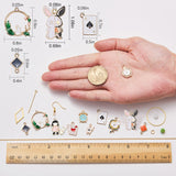 DIY Dangle Earring Making, with Alloy Enamel Pendants, Brass Earring Hooks & Cable Chains & Linking Rings & Eye Pin, Iron Jump Rings, Imitation Jade Glass Beads, 304 Stainless Steel Link, Golden, 74x72x17mm