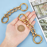 Alloy Bag Curb Chains, Bag Strap Extender, with Spring Gate Ring, Antique Golden, 14cm