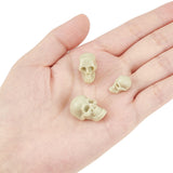 DIY Halloween Skull Vase Fillers for Centerpiece Floating Candles, Including Plastic Figurine & Half Drilled Beads, Pale Goldenrod, 140Pcs/box