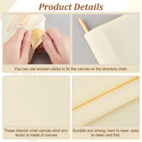 Canvas Cloth Chair Replacement Cover, with Wood Stick, Rectangle, Light Yellow, 550~570x165~387x0.8~1mm