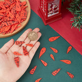 2 Set Wooden Buttons, 2-Hole, Carrot, Tomato, 19~34x6~13.5x2~2.5mm, Hole: 1.2~1.8mm, 25pcs/style, 2 set