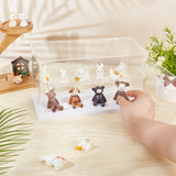 2-Tier Transparent Acrylic Minifigures Display Case, for Models, Building Blocks, Doll Display Holder Risers, Clear, Finished Product: 26.5x11.5x14.5cm