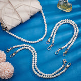 5Pcs 5 Style  ABS Plastic Imitation Pearl Beaded Bag Straps, with Light Gold Zinc Alloy Clasps, for Bag Replacement Accessories, White, 40.5~41cm, 1pc/stryle