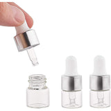 Glass Dropper Bottles, with Disposable Plastic Transfer Pipettes, Essential Oils Pipettes Dropper, Clear, 0.8~1.6x3.8cm, Capacity: 1ml