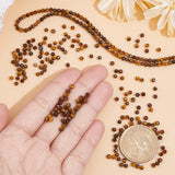 2 Strands Natural Tiger Eye Beads Strands, Faceted Round, 3mm, Hole: 0.8mm, about 126pcs/strand, 15''(38.1cm)