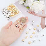 72Pcs 2 Colors Alloy Cord Ends, Platinum & Golden, 10x11.5x5mm, Hole: 2mm, Inner Diameter: 9x3mm, 36Pcs/color