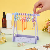 Opaque Acrylic Earring Display Stands, Clothes Hanger Shaped Earring Organizer Holder with 12Pcs Colorful Hangers, Lilac, Finish Product: 13.5x8.2x15.5cm