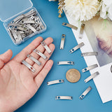 60Pcs 10 Styles 201 Stainless Steel Connector Charms, Curved Rectangle Links with Hollow Pattern, Mixed Shapes, Stainless Steel Color, 30x6x0.8mm, Hole: 1.4~4x1.4~2mm, 6pcs/style