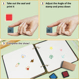 Square Wooden Stamps, with Rubber, for DIY Scrapbooking, Star, 40x15x15mm