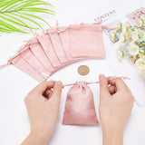 Faux Suede Packing Pouches, Drawstring Bags, Pink, 9.6x8cm