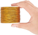 Round Elastic Cord, with Polyester Outside and Rubber Inside, Goldenrod, 2mm, 50m/roll