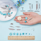 DIY Earring Making Kit, Including Alloy Pendants & Spacer Beads, Synthetic Turquoise Beads, Brass Earrings Hooks & Eye Pins & Flat Head Pins, Antique Silver, 164pcs/box