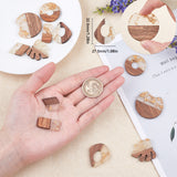 DIY Dangle Earring Making, with Resin & Wood Pendants, Brass Earring Hooks, Iron Jump Rings, Platinum, Pendants: 12pcs/set