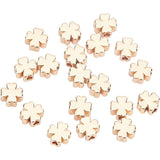 Brass Beads, Clover, Real 18K Gold Plated, 5x5x3mm, Hole: 1mm, 20pcs/box