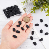 48Pcs Silicone Eyeglass Nose Pads, for Glasses Accessories, Oval, Black, 9x15x4mm