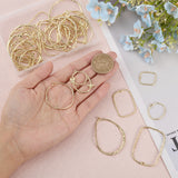 40Pcs 10 Styles Alloy Open Back Bezel Pendants, Geometric Charms For DIY UV Resin, Epoxy Resin, Pressed Flower Jewelry, Light Gold, 20.5~50x17~44x1.5~3mm, hole: 1.2~3mm, 4pcs/style