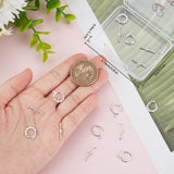 10Pcs Eco-friendly Brass Toggle Clasps, Cadmium Free & Lead Free, Long-Lasting Plated, Ring with Flower, 925 Sterling Silver Plated, Ring: 13x11x2mm, Bar: 4.5x16x1.5mm, Hole: 1.2mm