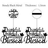 Iron Pendant Decorations, for Outdoor Garden Decoration, Word Thankful, Grateful, Truth Blessed, Electrophoresis Black, 23x30x0.15cm