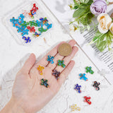 1.5 Strands Cross Handmade Millefiori Glass Beads Strands, Mixed Color, 17x14x3mm, Hole: 1.5mm