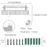 Fashion Iron Medal Hanger Holder Display Wall Rack, with Screws, Word POWERLIFTING, Platinum, 13.5x40cm