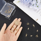 24Pcs 3 Style Brass Lobster Claw Clasps & Spring Ring Clasps, with 20Pcs Open Jump Rings, Real 18K Gold Plated, 10~13x6~10x2.5~3.5mm, Hole: 1.2~3mm, 6Pcs/style