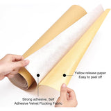 Self Adhesive Velvet Flocking Fabric, for Jewelry Drawer Craft Fabric Peel Stick, PeachPuff, 40x0.06cm