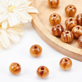 Pinewood Beads, Round, BurlyWood, 12x11mm, Hole: 3mm, 100pcs