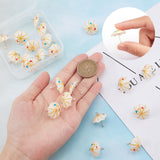 24Pcs Resin Pendants, with Golden Iron Findings, 3D Umbrella with Heart, White, 19x22x22mm, Hole: 2mm