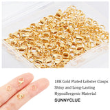 50Pcs 304 Stainless Steel Lobster Claw Clasps, Parrot Trigger Clasps, Manual Polishing and 100Pcs Brass Open Jump Rings, Golden, 9x5x2.5mm, Hole: 1mm, 2 Style