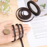 3Pcs Flat Leather Jewelry Cord, Jewelry DIY Making Material, Coconut Brown, 6x2mm, about 80cm/pc