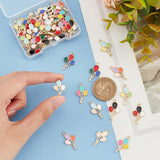 60Pcs 6 Colors Alloy Enamel Pendants, Balloon Charms, Mixed Color, 23.5x13x1.5mm, Hole: 1.8mm, 10pcs/color