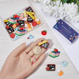 36pcs 9 styles Teachers' Day Opaque Resin Cabochons, Study Supplies, Mixed Shapes, 16~25x8~31x4.5~7.5mm, 4pcs/style