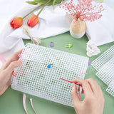 Plastic Mesh Canvas Bag Sheets, for DIY Crafting Knit Handbag Accessories, White, 24.5x40x0.15cm