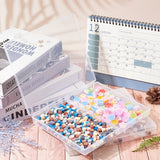 Plastic Bead Containers, 2 Compartments, Rectangle, Clear, 21.2x18.4x2.6cm, Compartments: 10.6x17.6cm, 2 Compartments/box, 2pcs/box