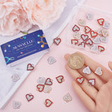 40Pcs 4 Style Alloy Enamel Pendants, with Crystal Rhinestone, Heart Charm, Mixed Color, 15x13.5x2mm, Hole: 2mm, 10pcs/style