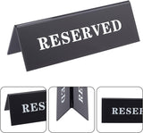 Acrylic Reserved Table Tent Sign, Black, 45x150x50mm