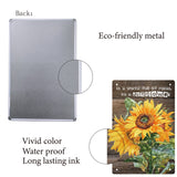 Metal Iron Sign Poster, for Home Wall Decoration, Rectangle with Word, Sunflower Pattern, 300x200x0.5mm